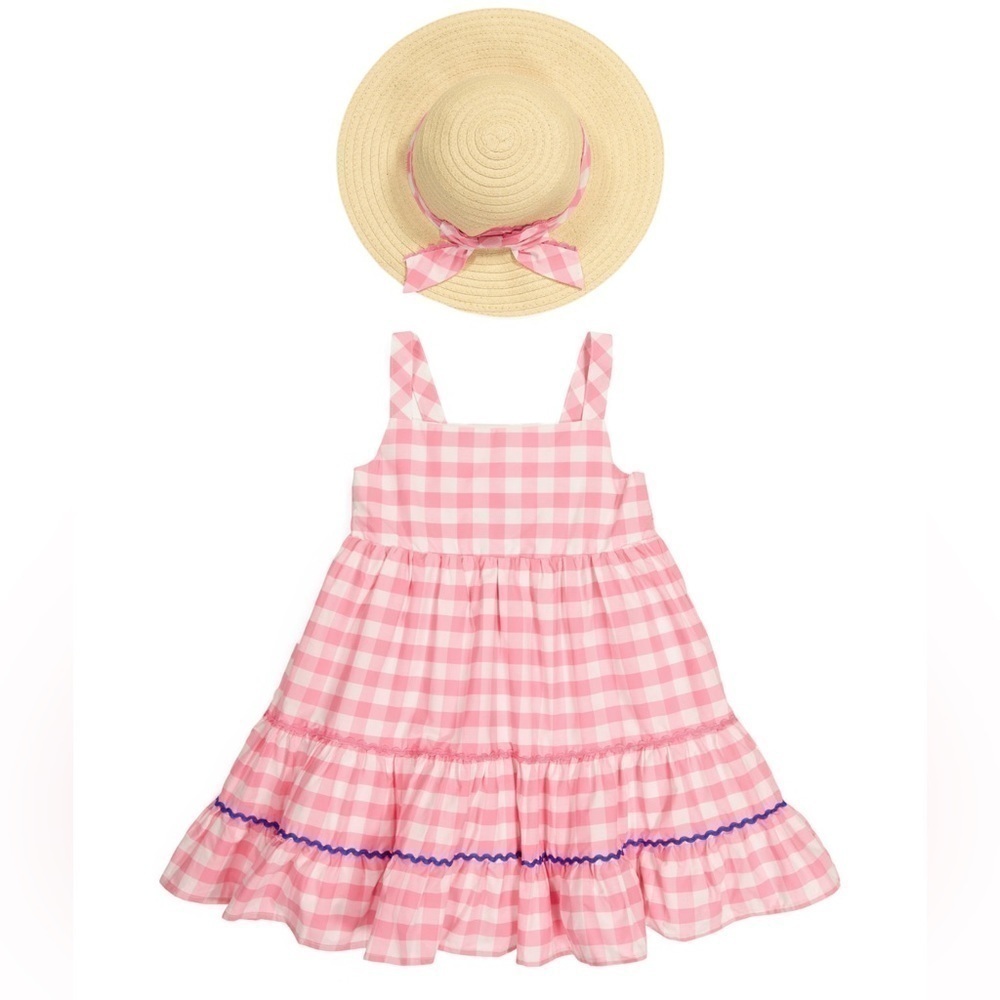 Tahari Girls’ Dress With Straw Hat size 5 - Picture 6 of 7